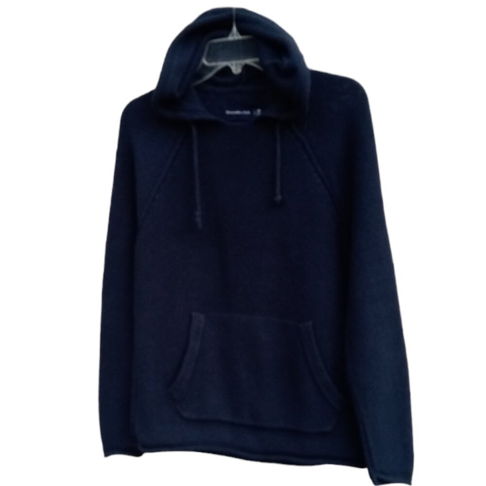 Abercrombie & Fitch "inside out" style hooded dark blue sweater hoodie sz XS